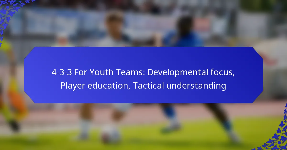 4-3-3 For Youth Teams: Developmental focus, Player education, Tactical understanding