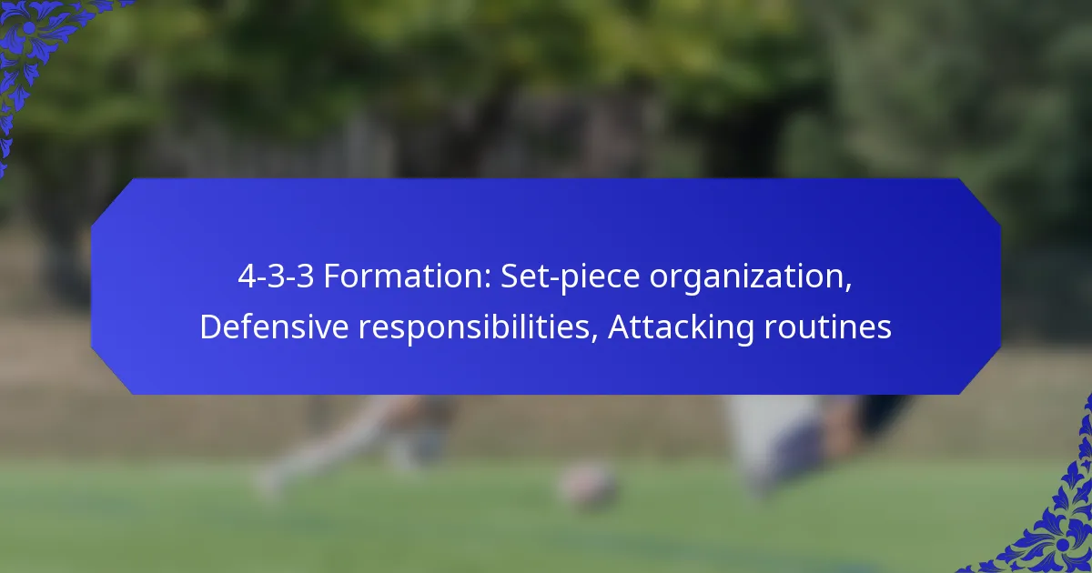 4-3-3 Formation: Set-piece organization, Defensive responsibilities, Attacking routines