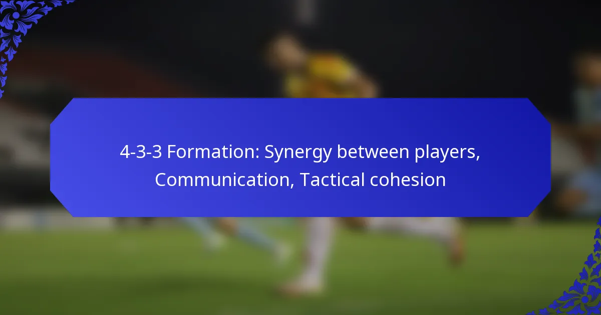 4-3-3 Formation: Synergy between players, Communication, Tactical cohesion