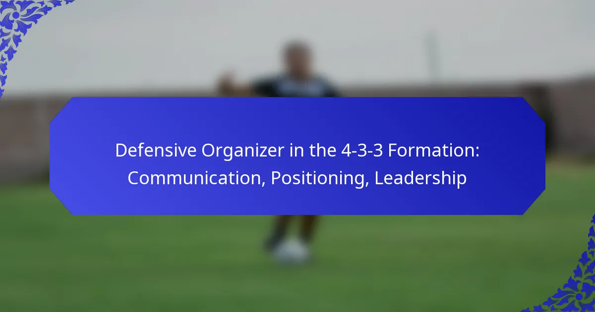 Defensive Organizer in the 4-3-3 Formation: Communication, Positioning, Leadership