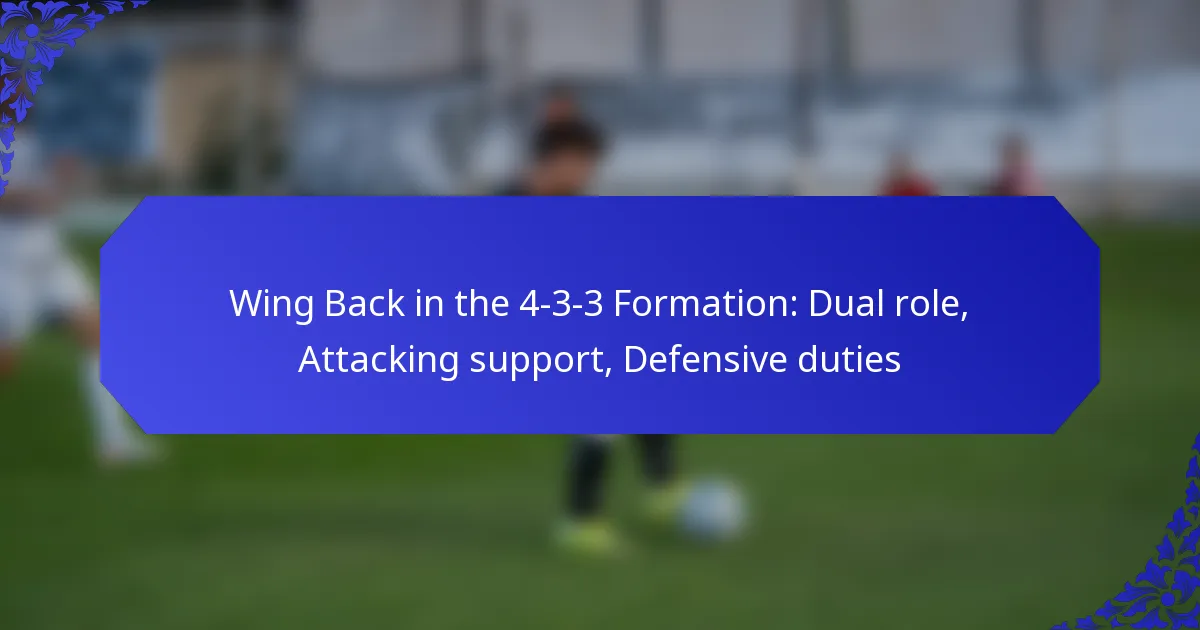 Wing Back in the 4-3-3 Formation: Dual role, Attacking support, Defensive duties