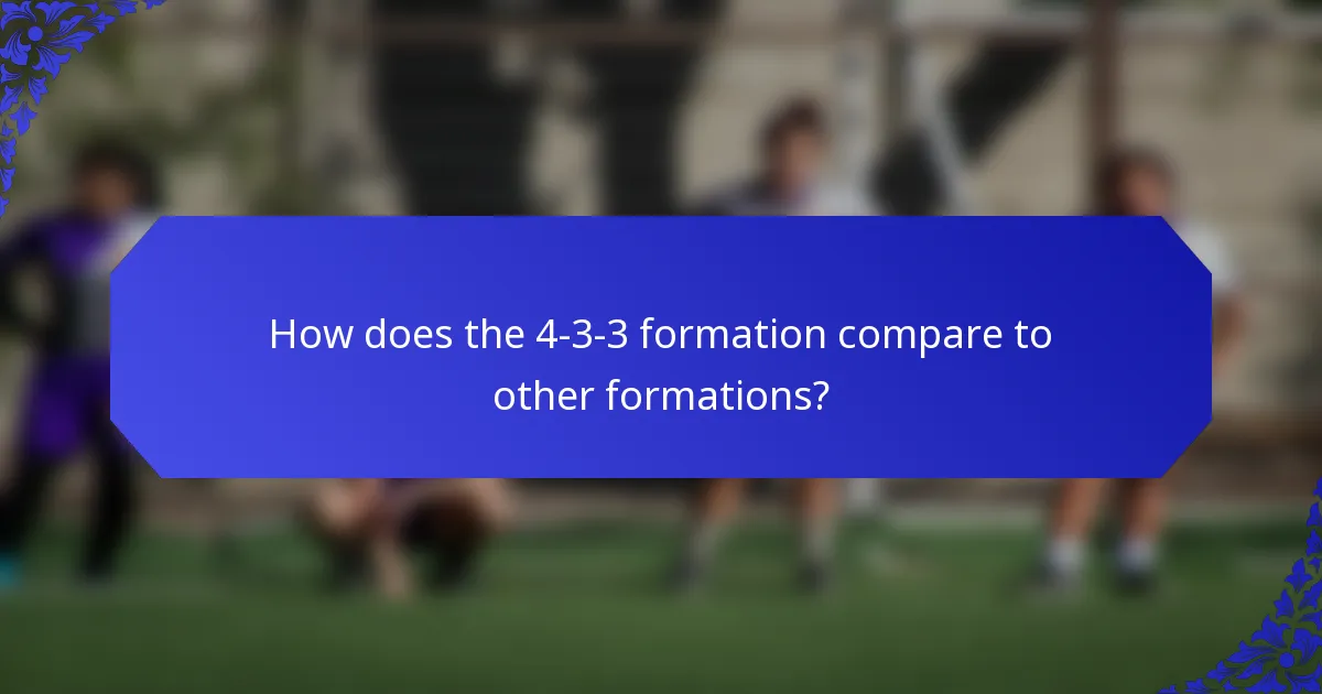 How does the 4-3-3 formation compare to other formations?