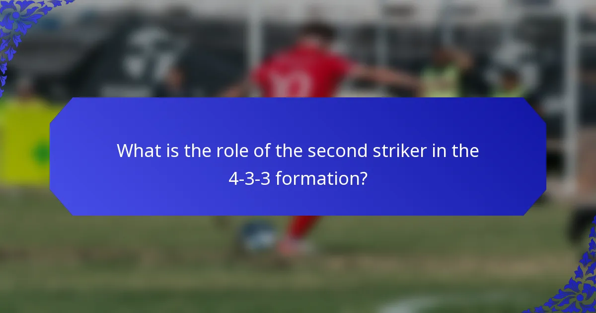 What is the role of the second striker in the 4-3-3 formation?